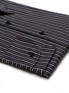 Camicia Garda - popeline 100% puro cotone, fantasia righe bianco e marrone