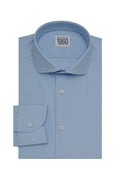 Camicia Lisbona - lycra no stiro tinta unita celeste