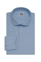 Camicia Lisbona - lycra no stiro tinta unita celeste