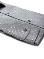 Camicia Manhattan - oxford 100% puro cotone, fondo grigio con fantasia pois