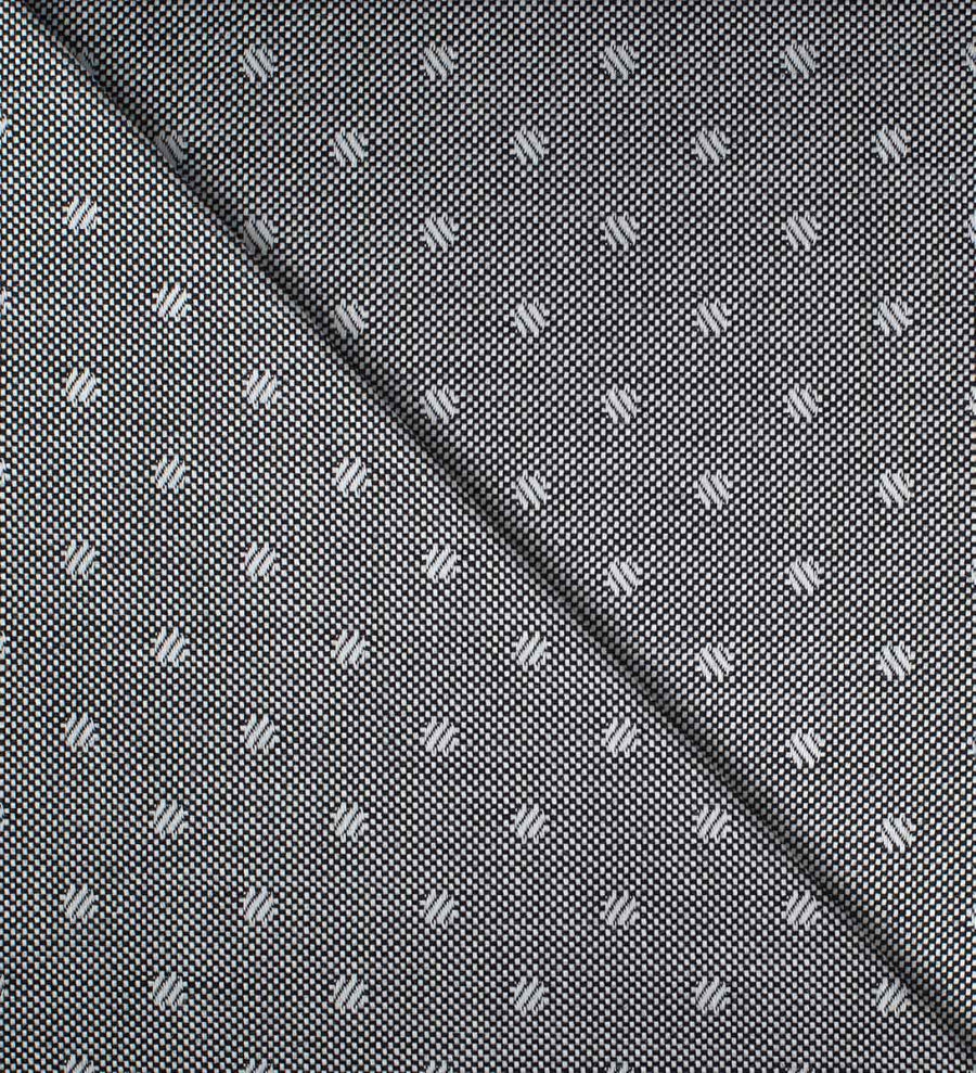 Camicia Manhattan - oxford 100% puro cotone, fondo grigio con fantasia pois