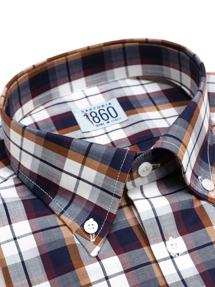 Camicia Monaco - vaiella 100% puro cotone, fantasia quadro