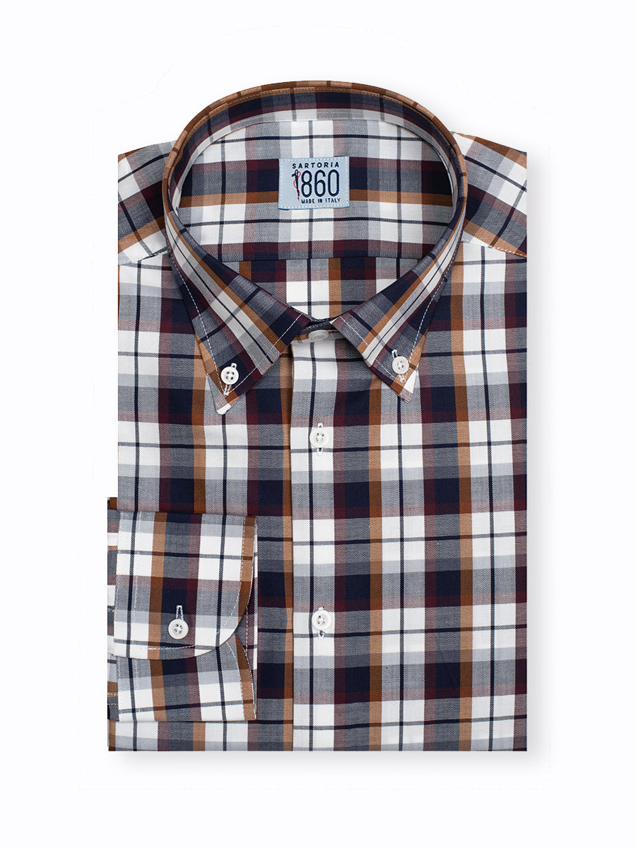 Camicia Monaco - vaiella 100% puro cotone, fantasia quadro
