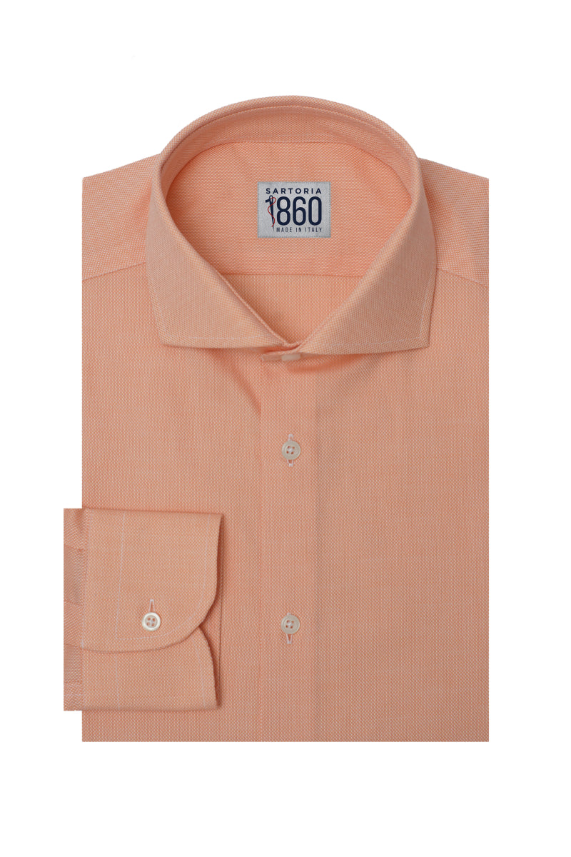 Camicia Ribera - oxford 100% puro cotone tinta unita salmone