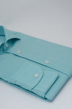 Camicia Elba - oxford 100% puro cotone tinta unita tiffany
