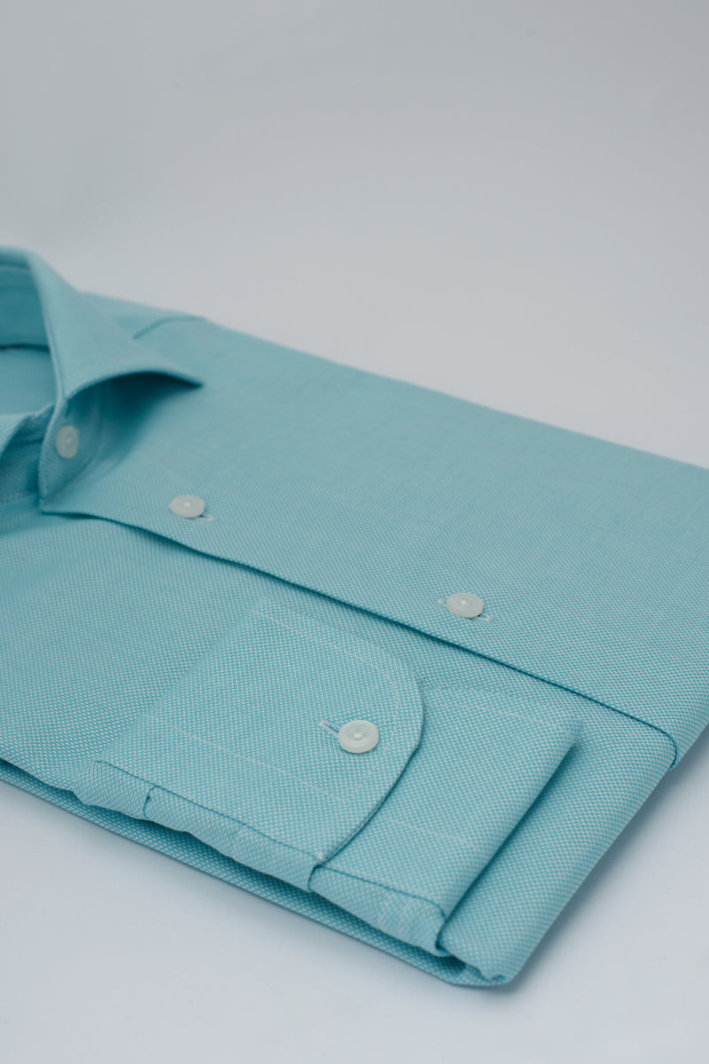 Camicia Elba - oxford 100% puro cotone tinta unita tiffany