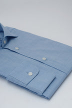 Camicia Lucca - 100% cotone, fantasia principe di Galles azzurro