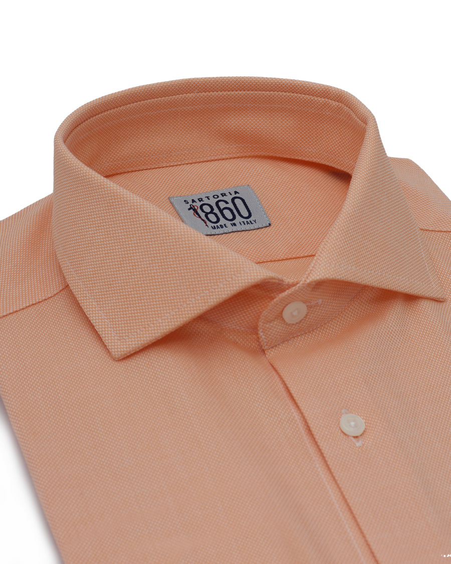 Camicia Ribera - oxford 100% puro cotone tinta unita salmone