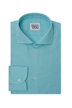 Camicia Elba - oxford 100% puro cotone tinta unita tiffany