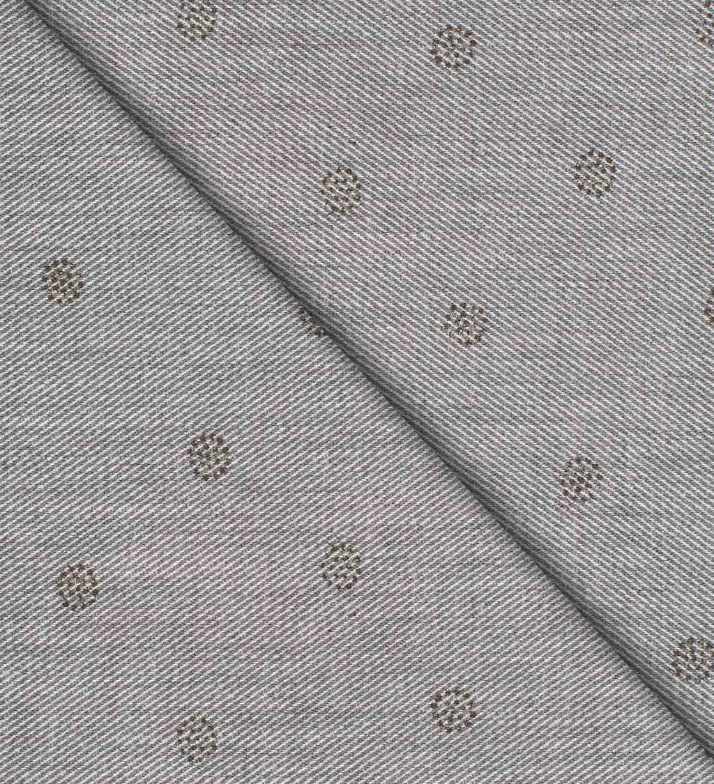 Camicia Pitti - flanellina twill 100% puro cotone, fondo grigio con motivi