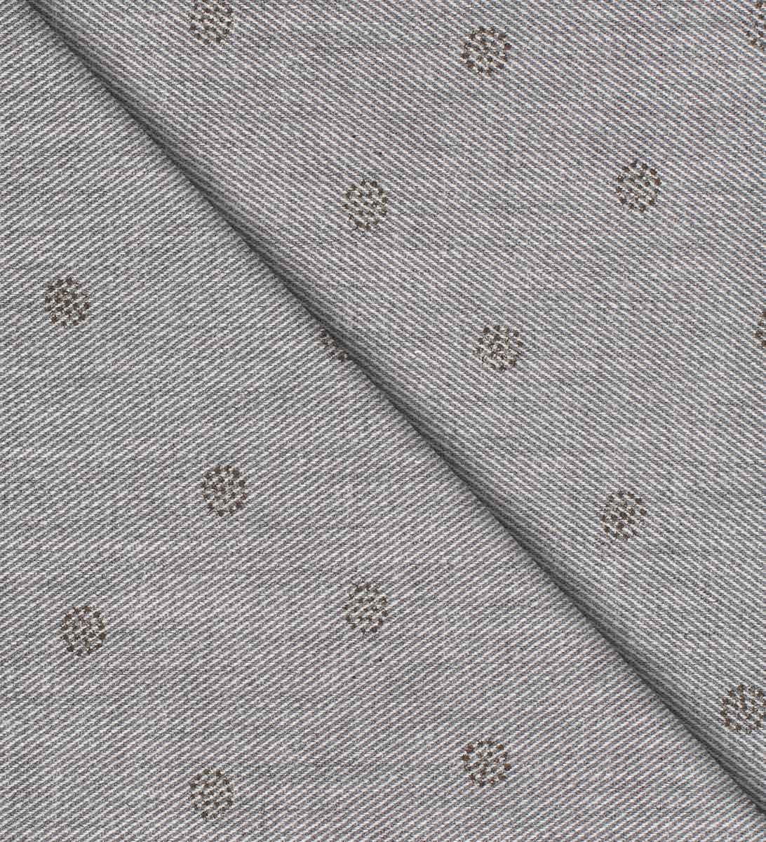 Camicia Pitti - flanellina twill 100% puro cotone, fondo grigio con motivi