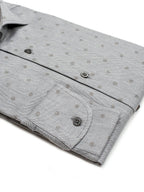 Camicia Pitti - flanellina twill 100% puro cotone, fondo grigio con motivi