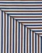 Camicia Atene - popeline 100% puro cotone bacchettato blu, bianco e marrone