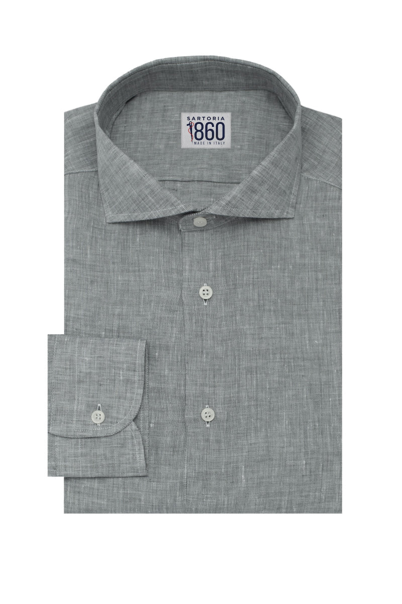 Camicia Rodi – 100% lino grigio fumo