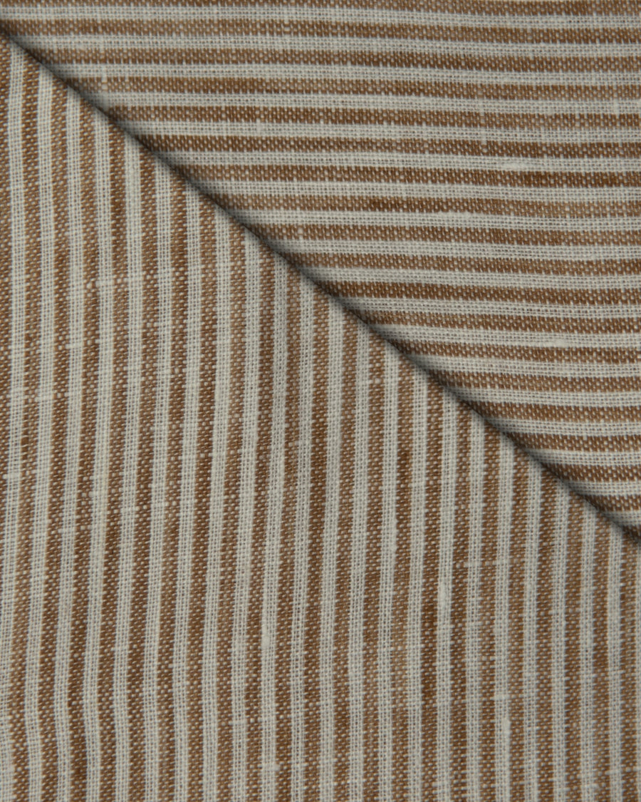 Camicia Petra - 100% lino bastoncino bianco e nocciola