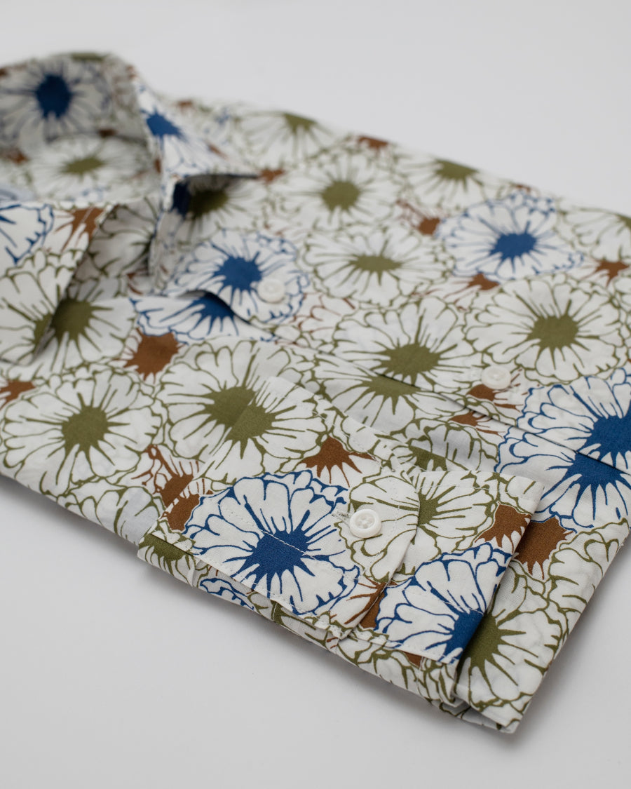 Camicia Riviera - zephir 100% puro cotone con motivi floreali
