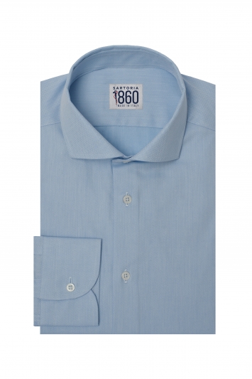 Camicia Navigli - spigatino 100% puro cotone celeste