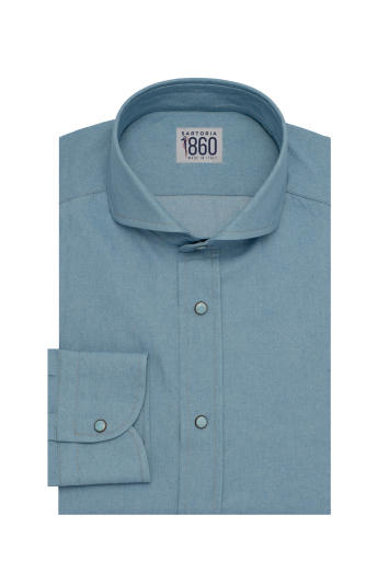 Camicia Arizona – denim twill 100% puro cotone, lavaggio bleached