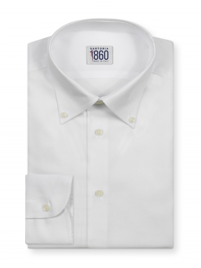 Camicia Venezia - oxford 100% puro cotone, tinta unita bianco