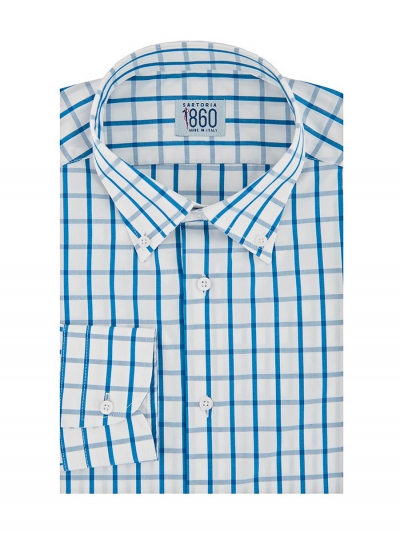 Camicia Gallarate – popeline 100% cotone, fantasia quadro