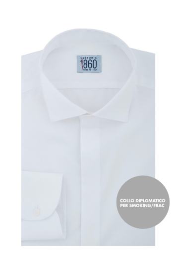 Camicia Agropoli - 100% cotone, diagonale bianco