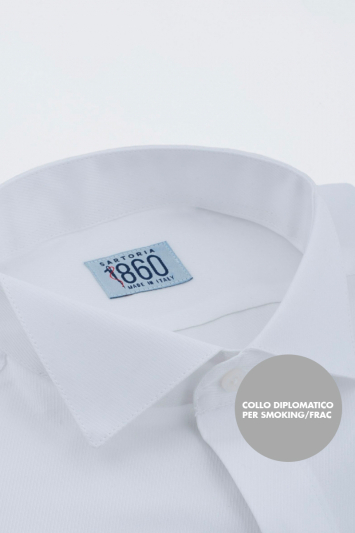 Camicia Agropoli - 100% cotone, diagonale bianco