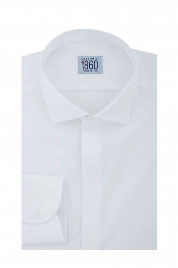 Camicia Agropoli - 100% cotone, diagonale bianco