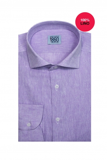 Camicia Tropea - 100% lino lilla