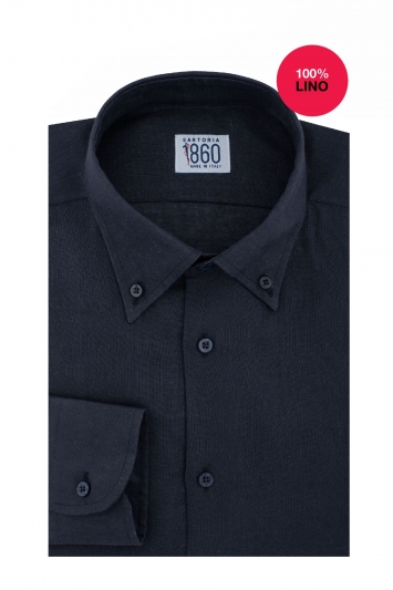 Camicia Sondrio - 100% lino blu