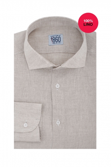 Camicia Potenza - 100% lino sabbia 