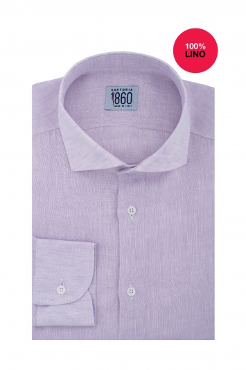 Camicia Nuoro - 100% lino glicine 