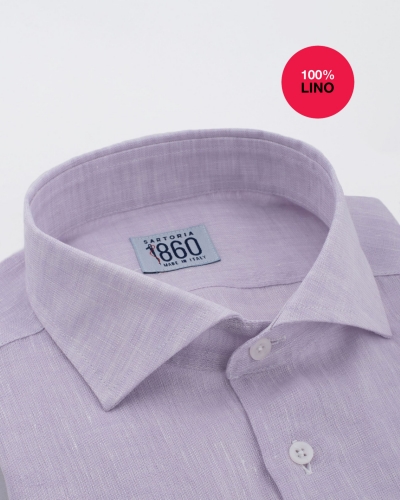 Camicia Nuoro - 100% lino glicine 