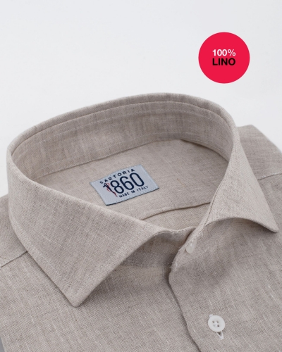 Camicia Potenza - 100% lino sabbia 