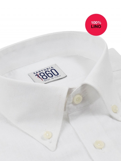 Camicia Ancona - 100% lino bianco