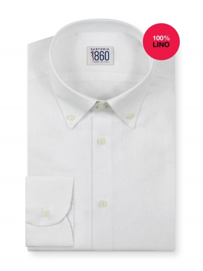 Camicia Ancona - 100% lino bianco