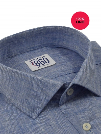 Camicia Livorno - 100% lino denim melange