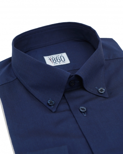 Camicia Desenzano -  oxford 100% puro cotone tinta unita blu