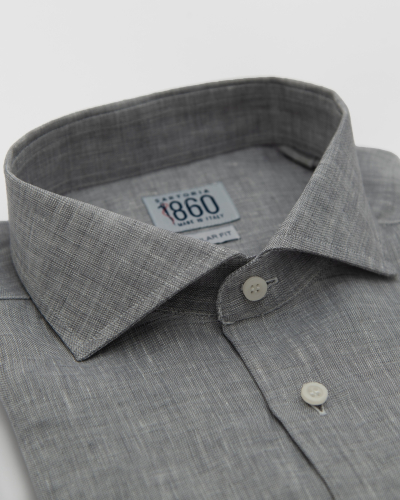 Camicia Rodi – 100% lino grigio fumo