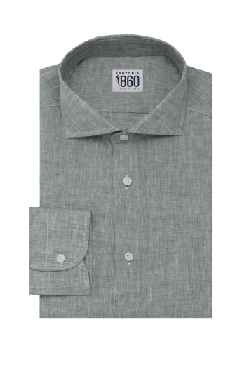 Camicia Rodi – 100% lino grigio fumo