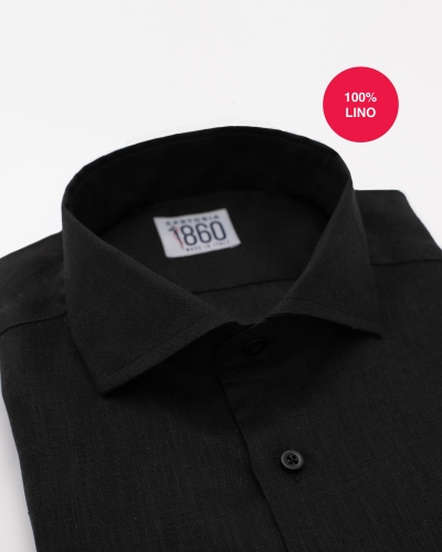 CAMICIA IBIZA, 100% lino nero