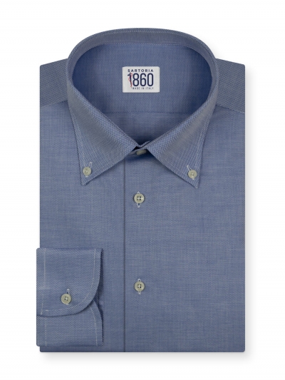 Camicia Torino - oxford 100% puro cotone, tinta unita celeste