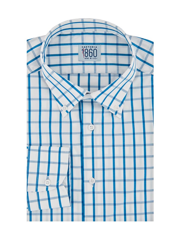 Camicia Gallarate – popeline 100% cotone, fantasia quadro