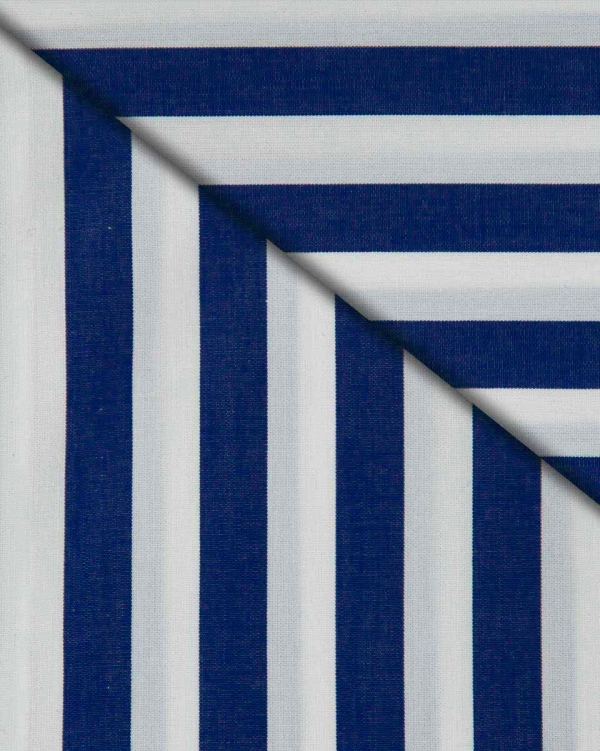 Camicia Piacenza – popeline 100% cotone, disegno bacchettato bianco e blu