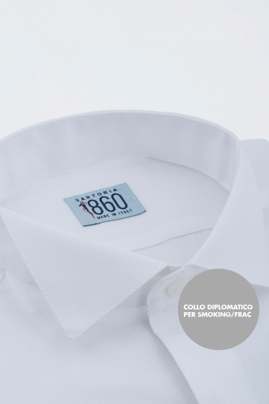 Camicia Agropoli - 100% cotone, diagonale bianco