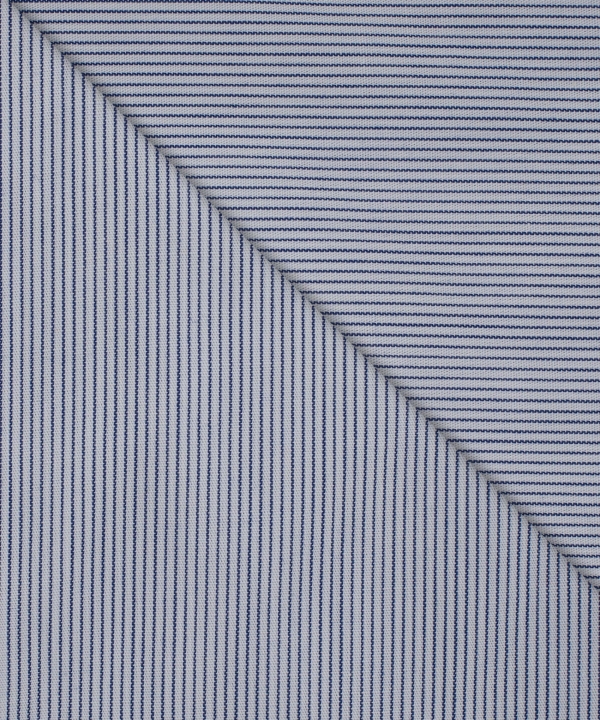 Camicia Monza - popeline 100% cotone, fantasia rigata blu