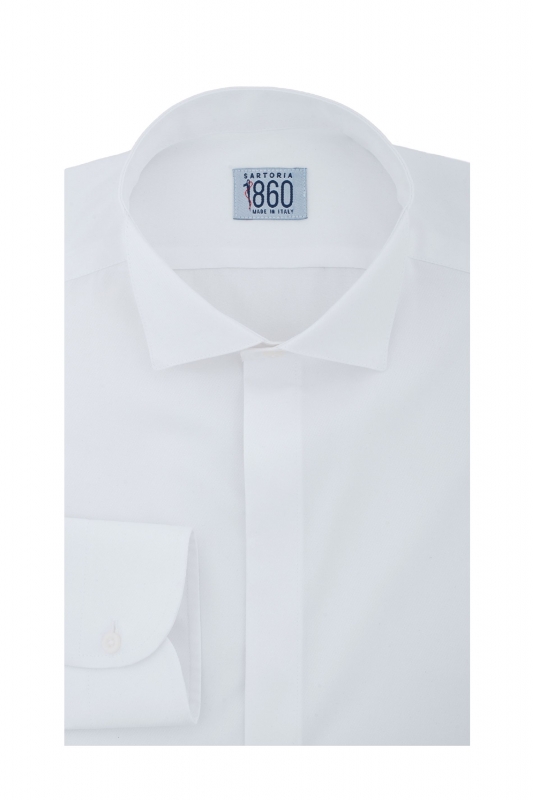 Camicia Agropoli - 100% cotone, diagonale bianco