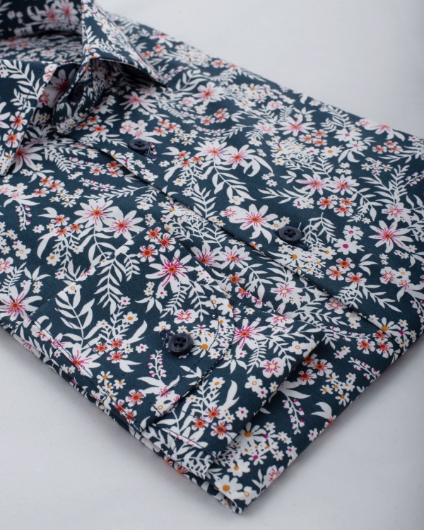 Camicia Savona - popeline stretch, fantasia floreale