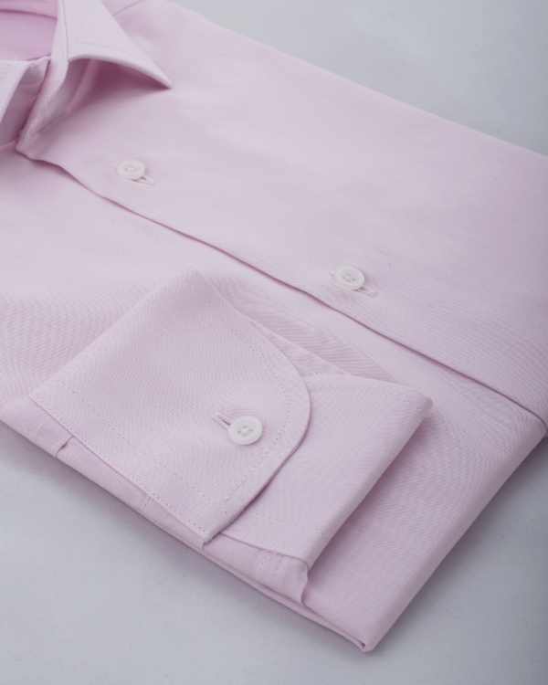 Camicia Pesaro - twill 100% cotone, tinta unita rosa