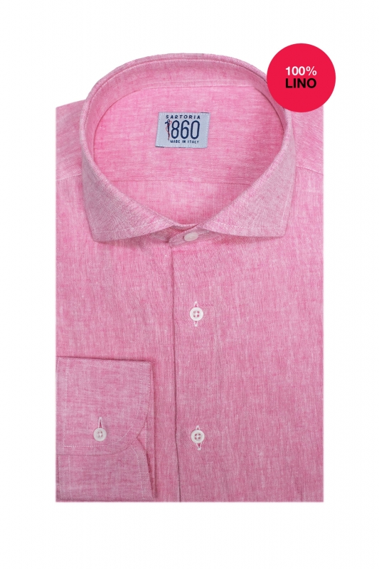 Camicia Taormina - 100% lino rosa