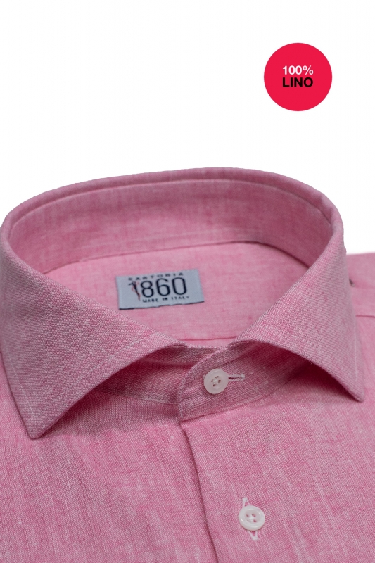 Camicia Taormina - 100% lino rosa